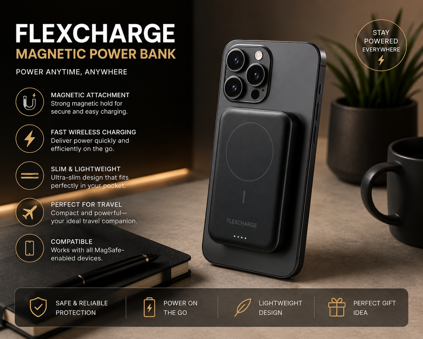 FlexCharge Magnetic Power Bank