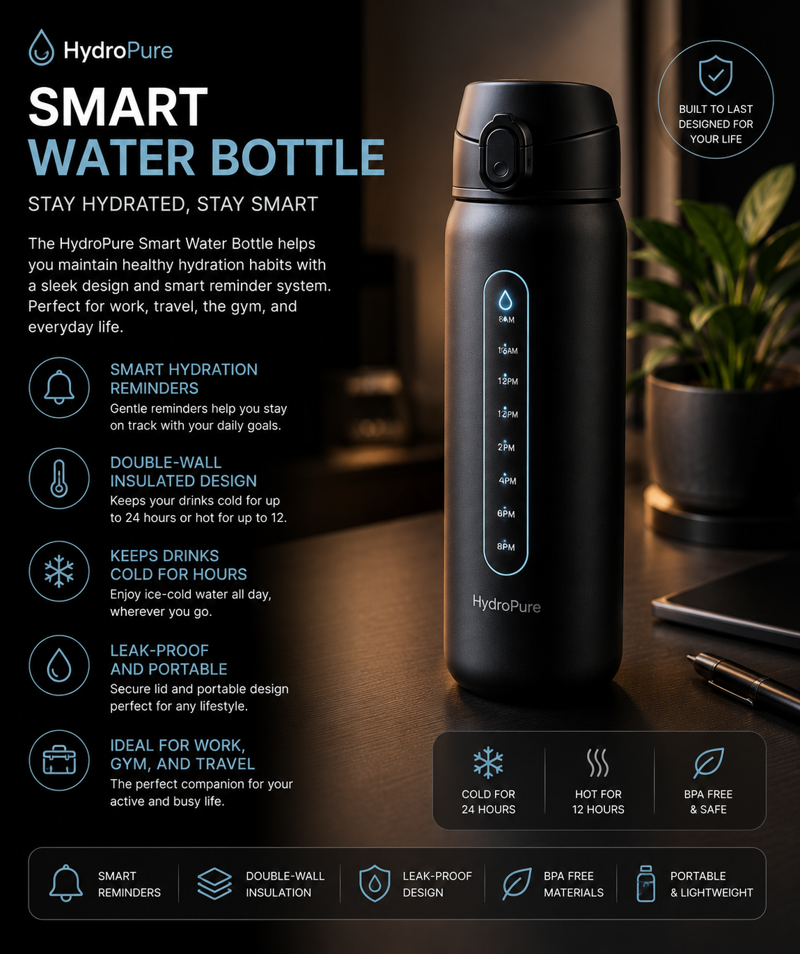HydroPure Smart Water Bottle