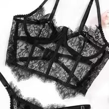 Lace Sheer Bra & Panty Set  | Clestora