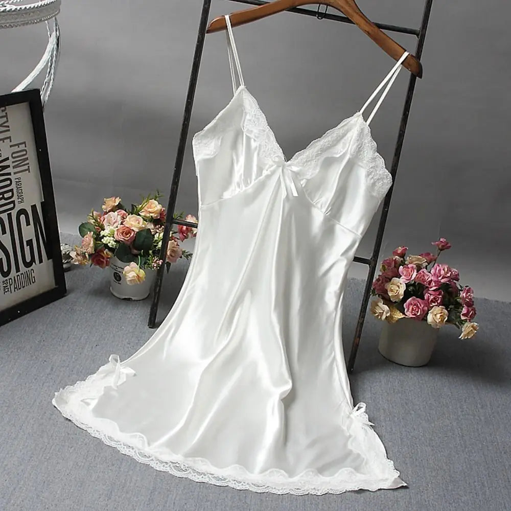 Luxury Satin Lace Nightdress – Elegant Sleepwear for Women