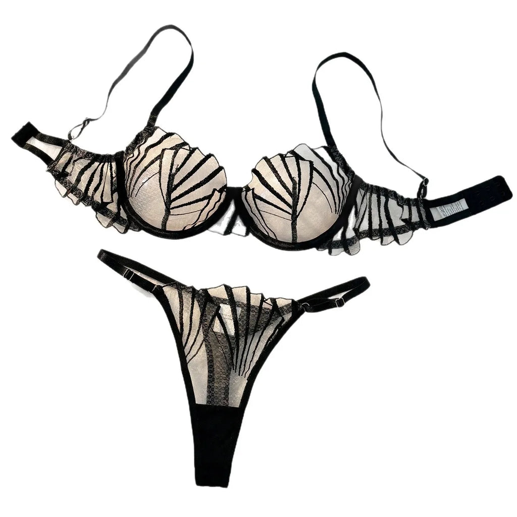 Lace Mesh Set Bra & Panty Set  | Clestora