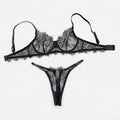 Lace Sheer Set Bra & Panty Set  | Clestora