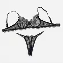 Lace Sheer Set Bra & Panty Set  | Clestora