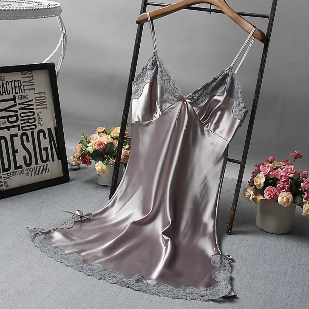 Luxury Satin Lace Nightdress – Elegant Sleepwear for Women