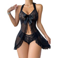 Lace Sheer Set Babydoll  | Clestora