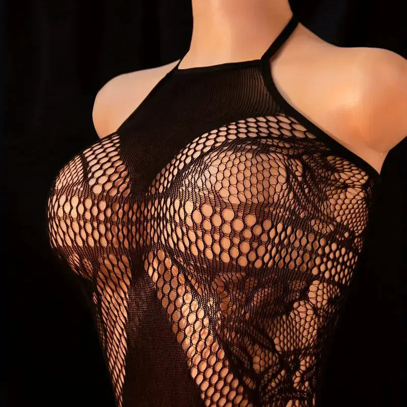 Luxury Lace Bodysuit – Elegant Fishnet One-Piece Lingerie