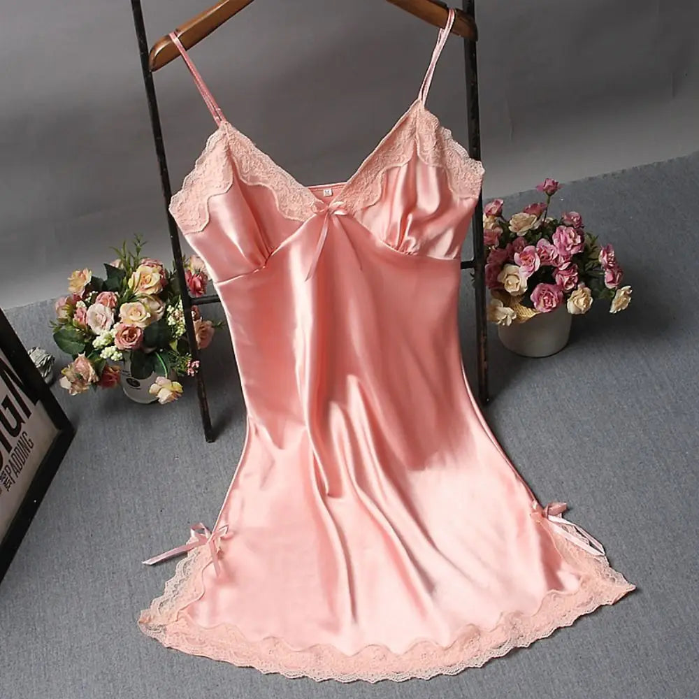Luxury Satin Lace Nightdress – Elegant Sleepwear for Women