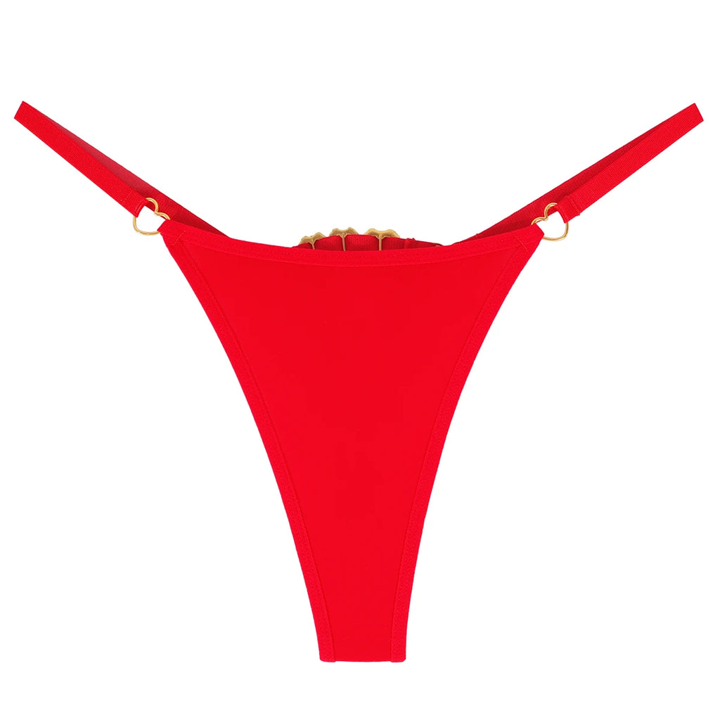Elegant Heart Charm G-String – Breathable Women's Lingerie