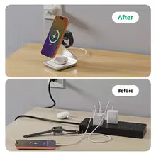Bonola 3 in 1 Magnetic Wireless Charger for iPhone 17/16/15/13/14/12 30W W | Clestora