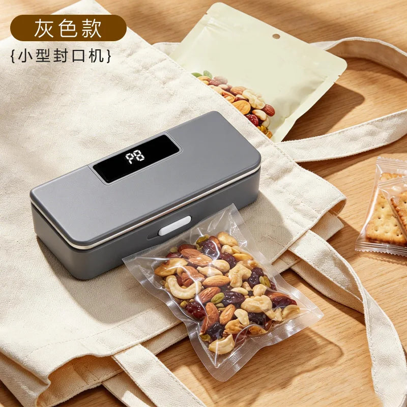 2 in 1 Mini Bag Sealer Rechargeable Bag Sealer Heat Seal with Cutter and Magnet Bag Resealer Machine for Plastic Bags Snack Bags