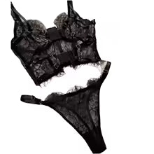 Lace Sheer Bra & Panty Set  | Clestora