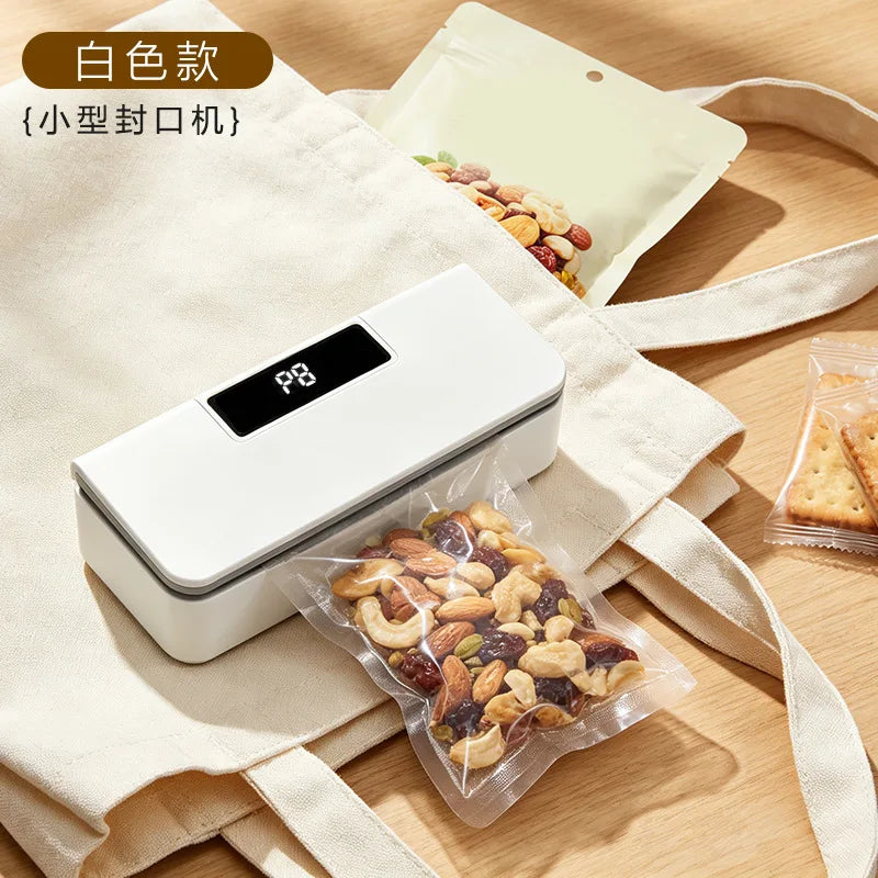 2 in 1 Mini Bag Sealer Rechargeable Bag Sealer Heat Seal with Cutter and Magnet Bag Resealer Machine for Plastic Bags Snack Bags