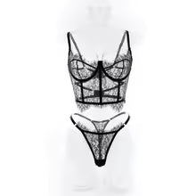 Lace Sheer Bra & Panty Set  | Clestora