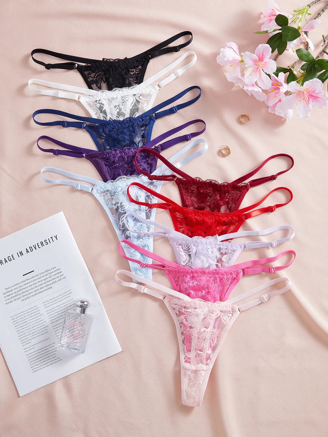 Lace Sheer Bra & Panty Set | Clestora
