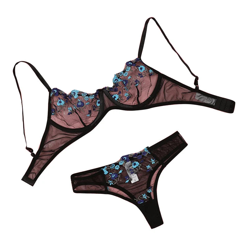 Lace Floral Set Bra & Panty Set  | Clestora