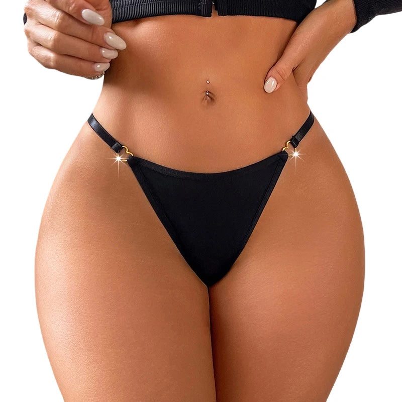 Elegant Heart Charm G-String – Breathable Women's Lingerie