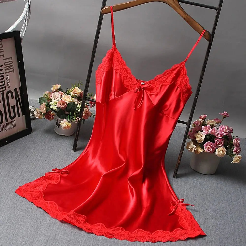 Luxury Satin Lace Nightdress – Elegant Sleepwear for Women