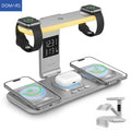 Domars 5 in 1 Foldable Wireless Charger with Touch Night Light, Clock, Tem | Clestora