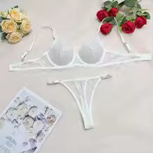 Lace Sheer Set Bra & Panty Set  | Clestora