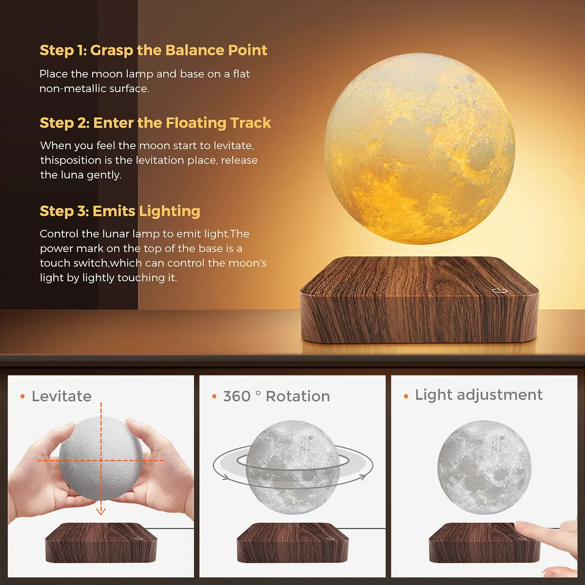 LunaFloat Levitating Moon Lamp