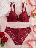 Lace Sheer Set Bra & Panty Set  | Clestora