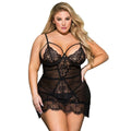 Lace Sheer Plus-Size Babydoll  | Clestora