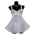 White Lace Mesh Babydoll  | Clestora
